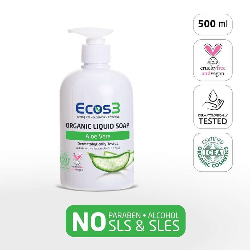 Ecos3 Organik Sıvı Sabun 500 ml - Aloe Vera