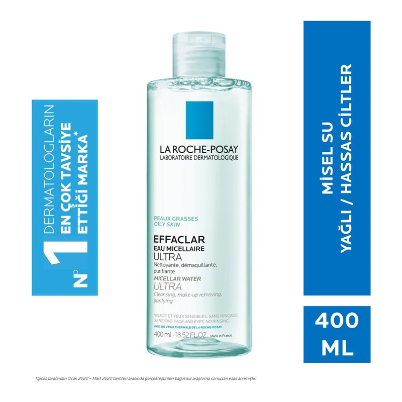 La Roche-Posay Effaclar Misel Su Micellar Ultra Yağlı/Akneye Eğilim Gösteren Ciltler 400Ml