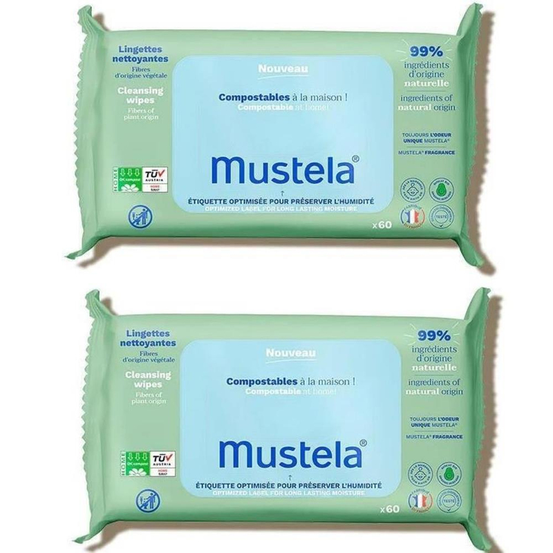 Mustela Cleansing Wipes 60'lı - 2 Adet