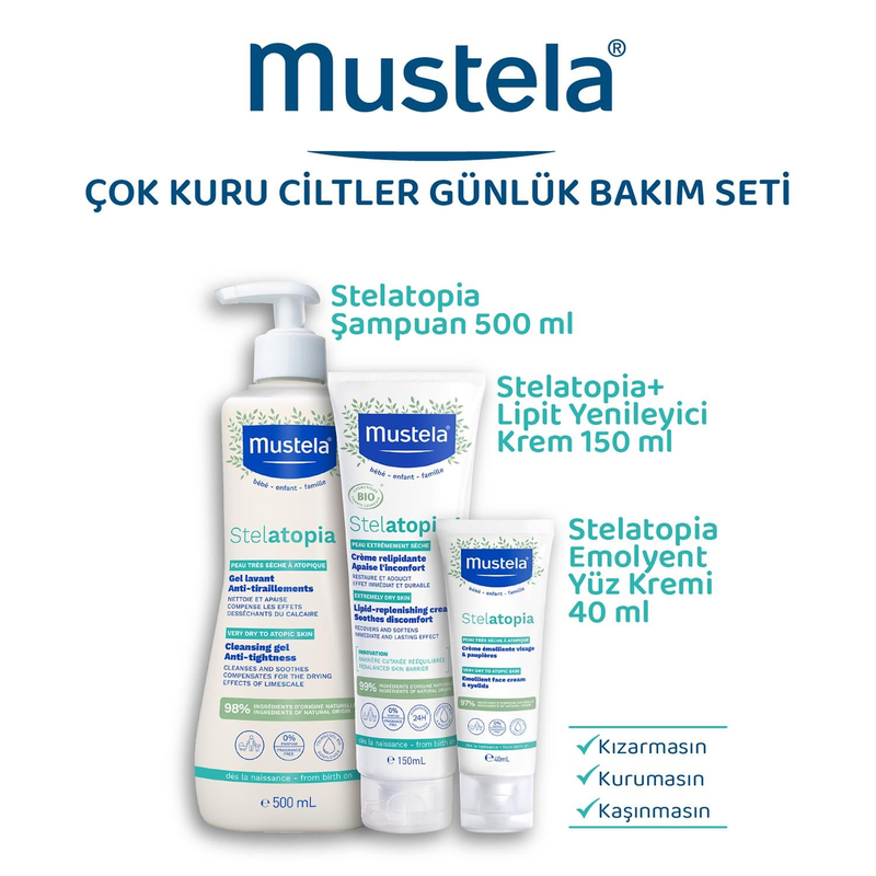 Mustela Çok Kuru Ciltler Günlük Bakım Seti