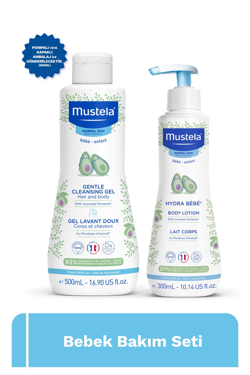 Mustela Gentle Gel 500 ml + Hydra Bebe Losyon 300 ml