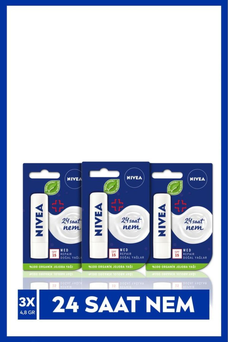 Nivea Lip Stick Med Repair Dudak Bakım Kremi 4.8gr x3
