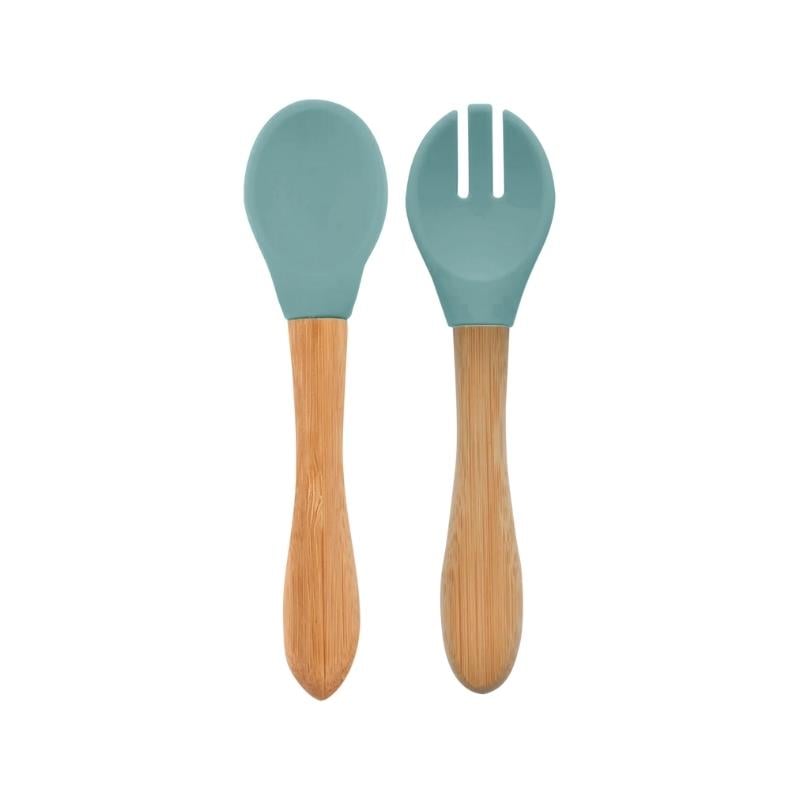 OİOİ Mama Kaşığı ve Çatal Seti Aqua Green