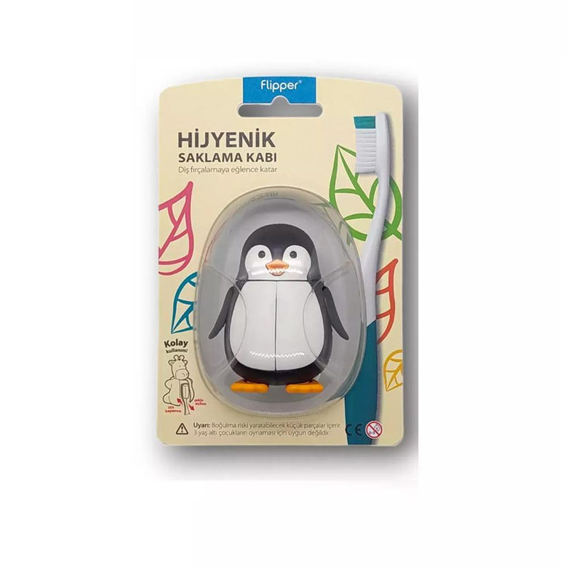 Rocs Flipper Hijyenik Diş Fırçası Kabı - Penguen