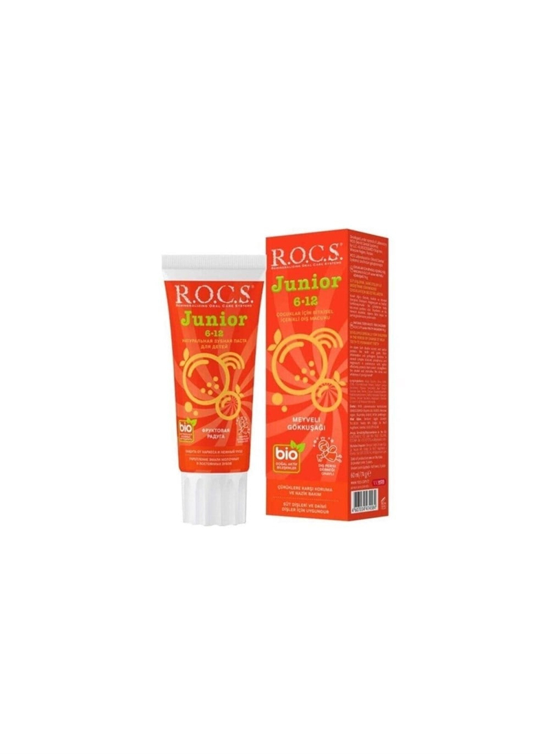 Rocs Junior Bitkisel Çocuk Meyveli Gökkuşağı Diş Macunu 60 ml - 6-12 Yaş