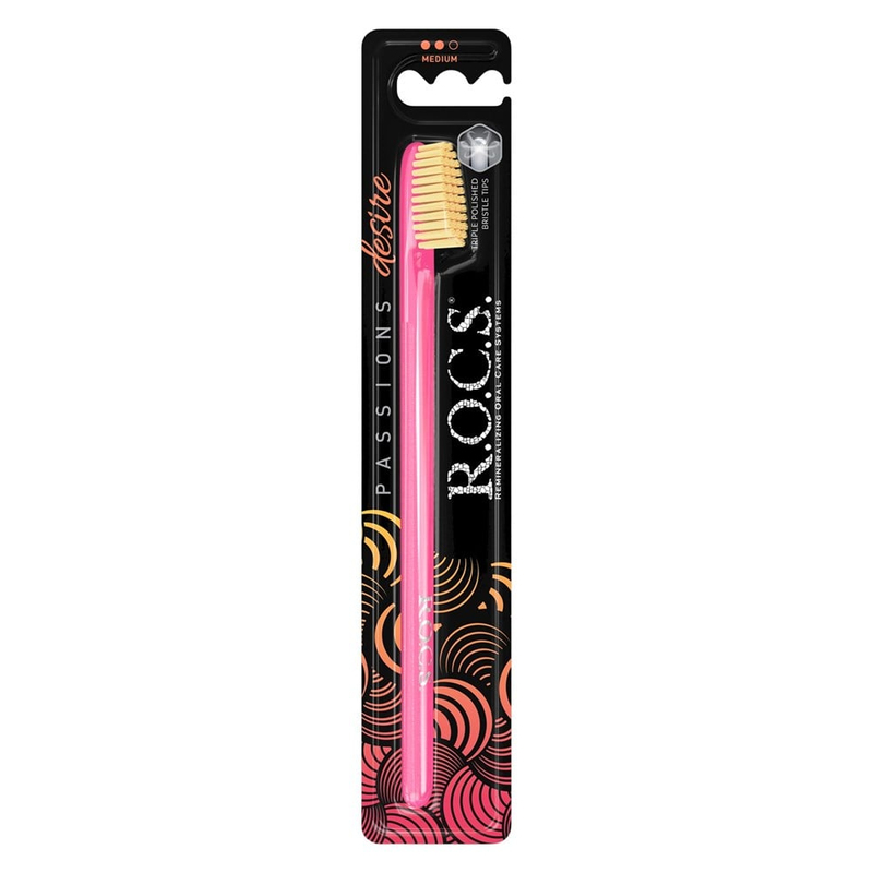 Rocs Passıons Diş Fırçası Desire - Pembe Sap - Sarı Kıl