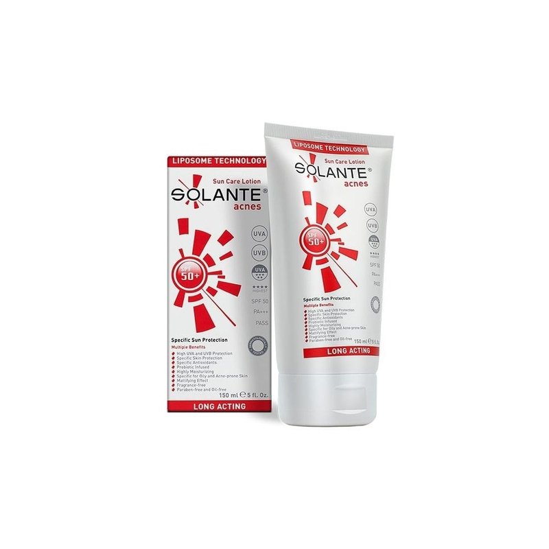 Solante Acnes SPF50+ Akne ve Sivilceli Ciltler için Güneş Koruma Losyonu 150 ml