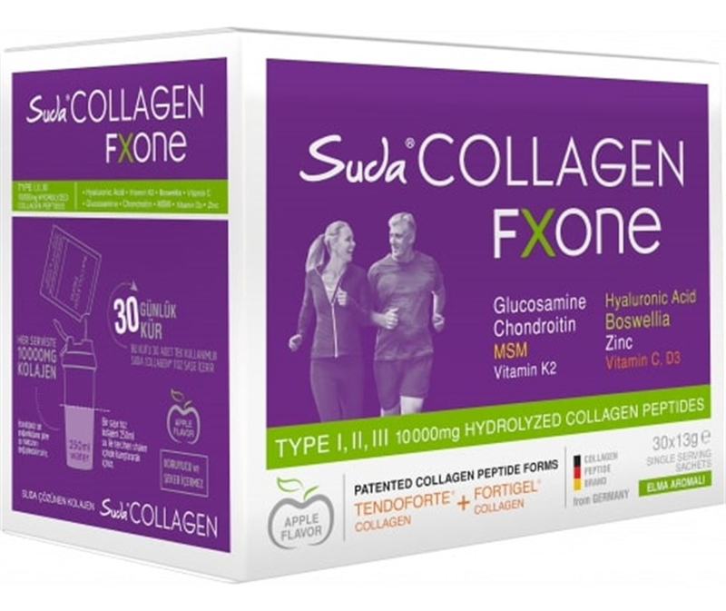 Suda Collagen Fxone Elma Aromalı Kolajen 30 x 13 gr