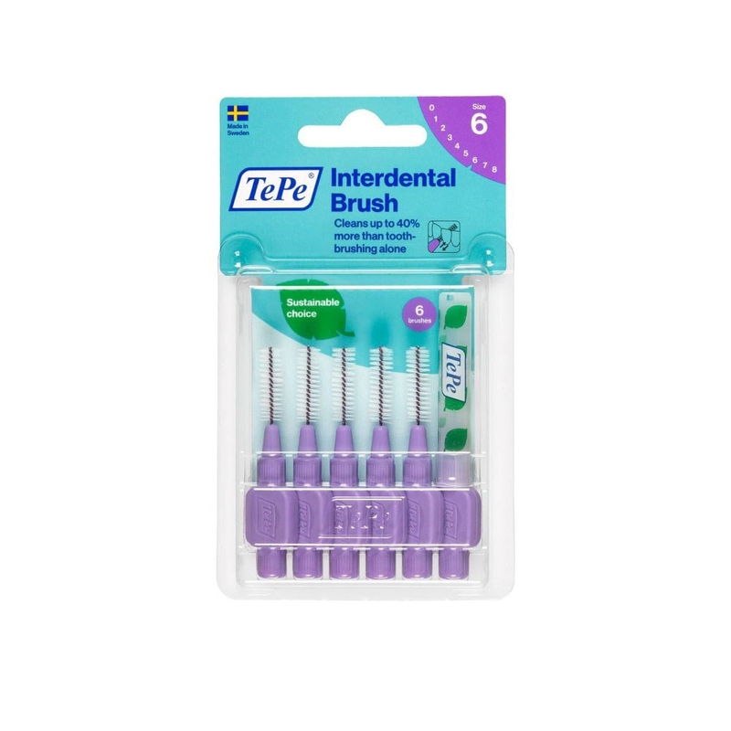 Tepe Blisterli Arayüz Fırçası 6'lı Mor 1.1 mm