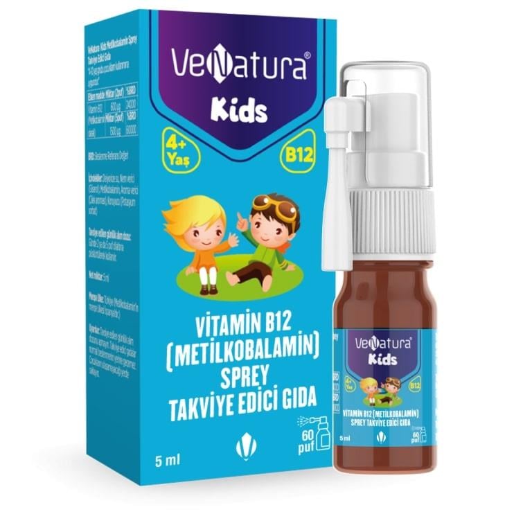 Venatura Kids B12 Metilkobalamin Sprey 5 ml 60 Puf