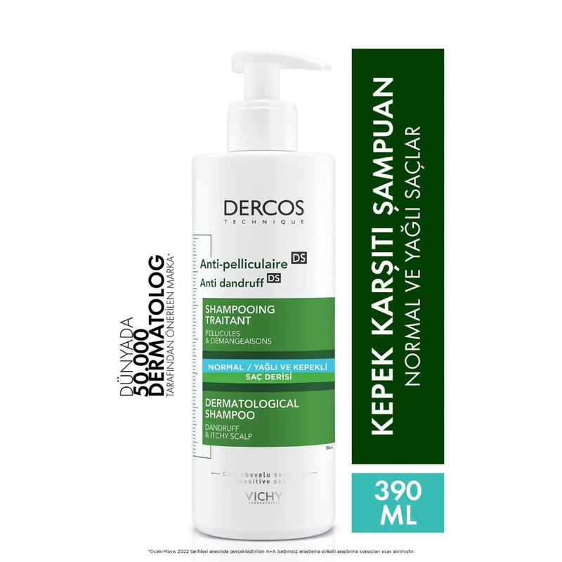 Vichy Dercos Anti Dandruff Kepek Karşıtı Şampuan 390 ml - Normal ve Yağlı Saçlar