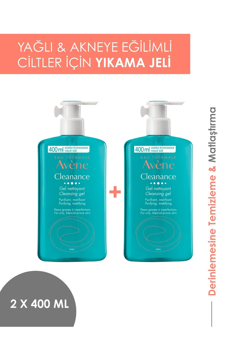Avene Cleanance Gel Nettoyant 400 ml x2