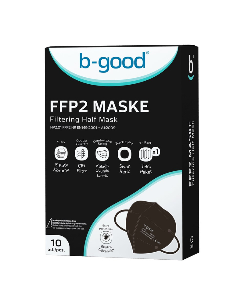 B-Good Ffp2 Siyah Maske 10'lu