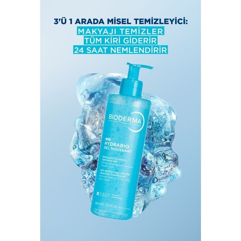 Bioderma Hydrabio Foaming Gel Tüm Ciltler Nemlendirici Etkili Yüz & Vücut Temizleme Jeli 400 ml