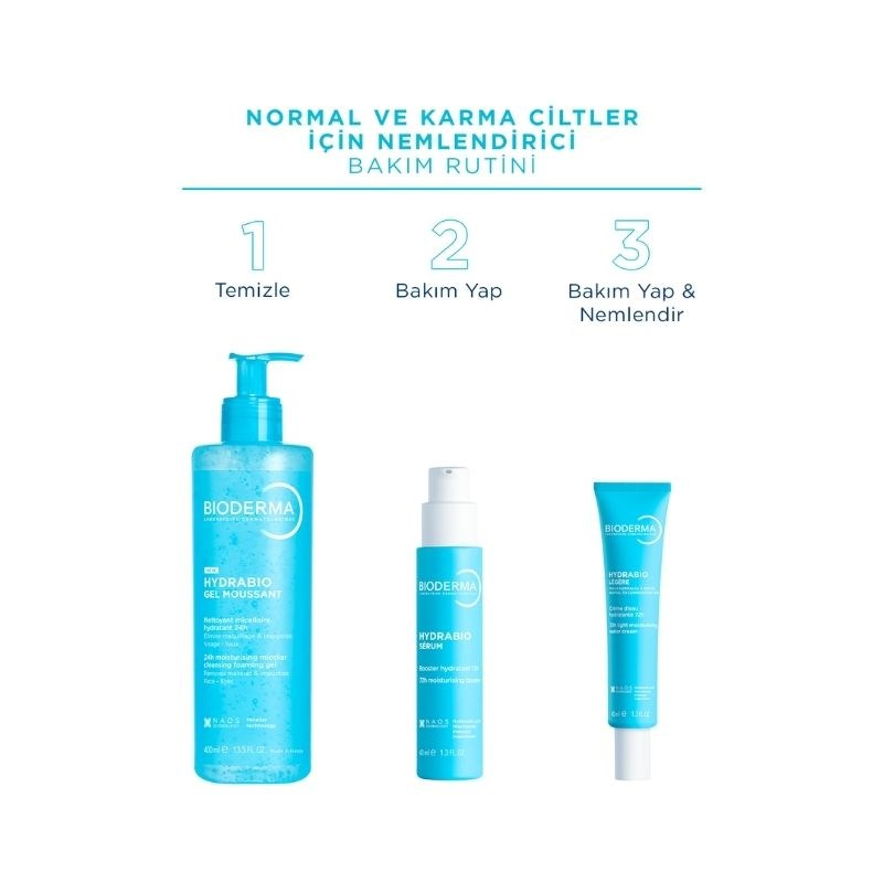 Bioderma Hydrabio Light Hyaluronik Asit İçeren Su Bazlı Nemlendirici Yüz Kremi 40 ml