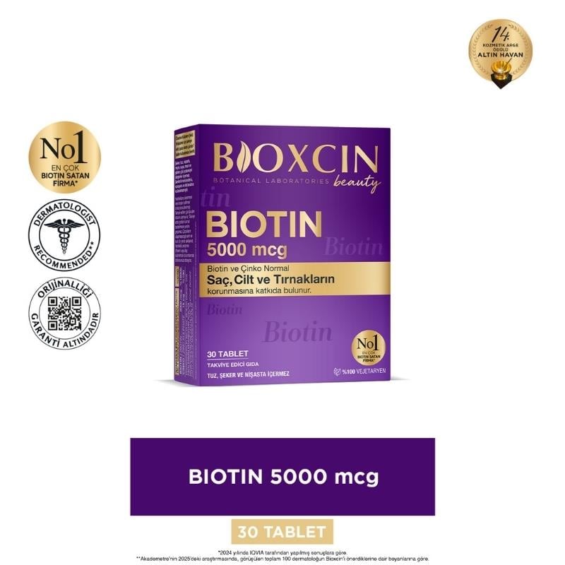 Bioxcin Biotin 5000 mcg Takviye Edici 30 Tablet
