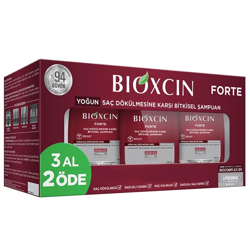 Bioxcin Forte 3 Al 2 Öde Saç Dökülmesine Karşı Şampuan 3x300ml