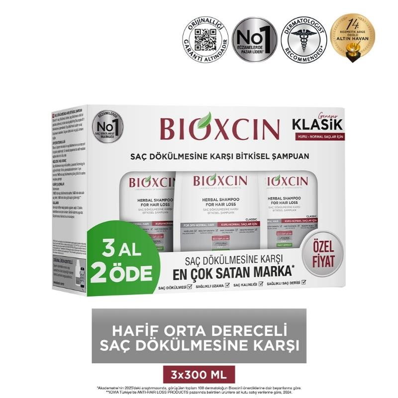 Bioxcin Normal Saçlar İçin Şampuan 3x300 ml
