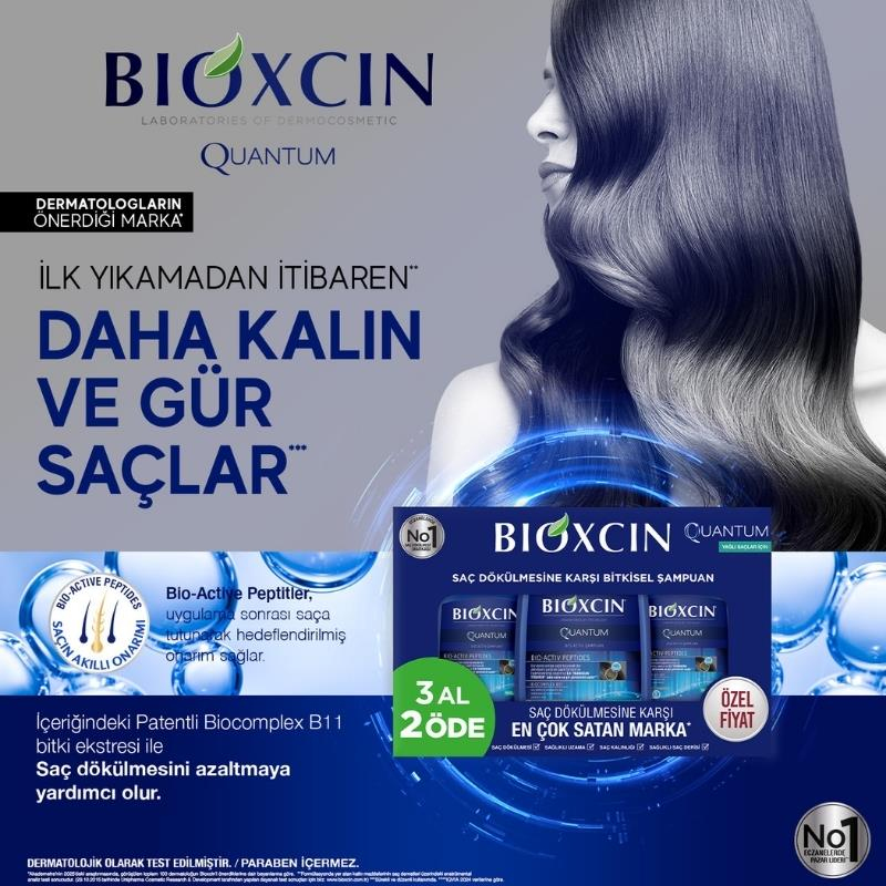 Bioxcin Quantum Yağlı Saçlar Şampuan 3x300 ml