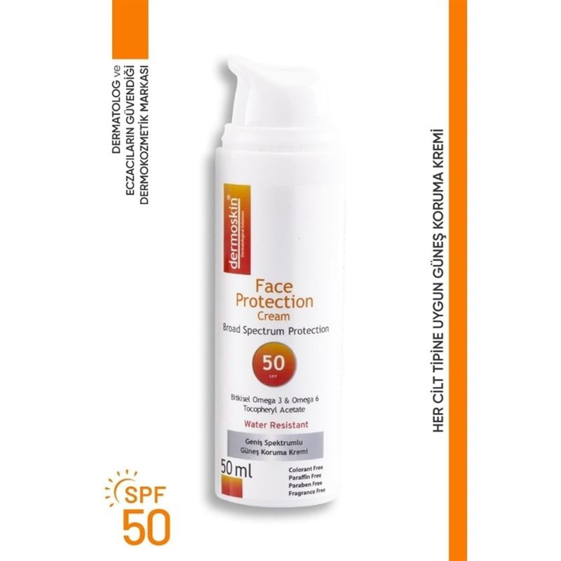 Dermoskin Face Protection SPF50 Güneş Koruyucu Krem 50 ml