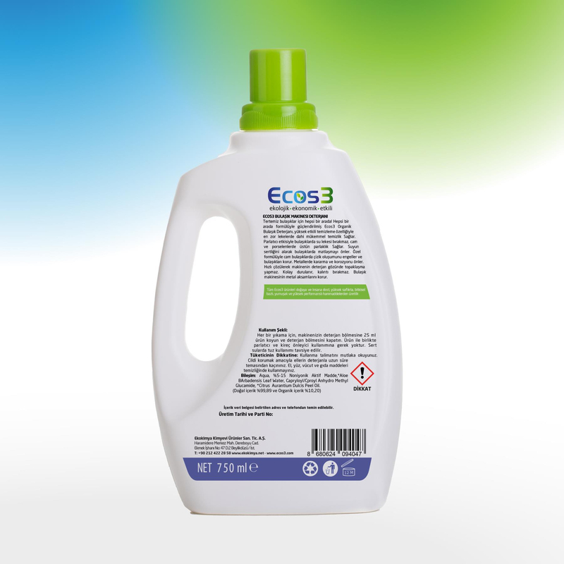 Ecos3 Organik Bulaşık Makinesi Deterjanı 750 ml