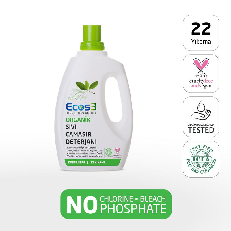 Ecos3 Organik Çamaşır Deterjanı 22 Yıkama - 750 ml