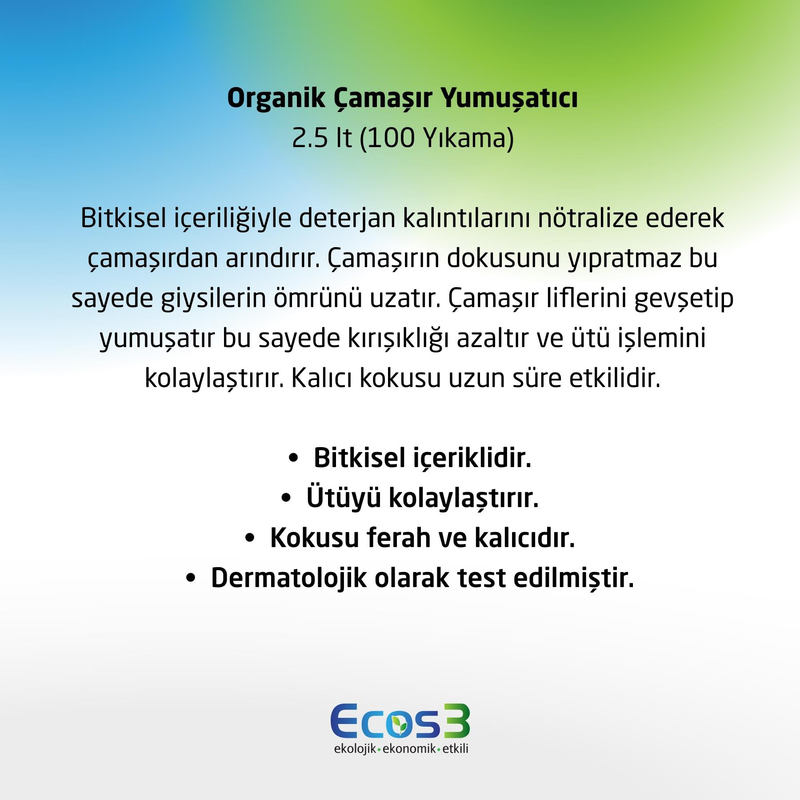 Ecos3 Organik Çamaşır Yumuşatıcı 2500 ml