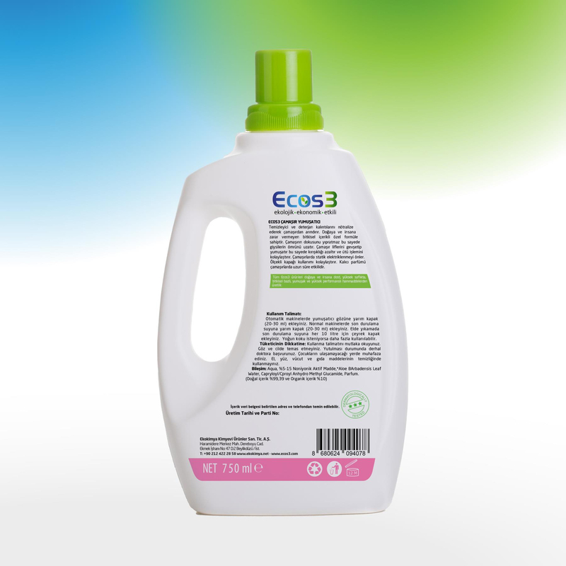 Ecos3 Organik Çamaşır Yumuşatıcı 30 Yıkama 750 ml