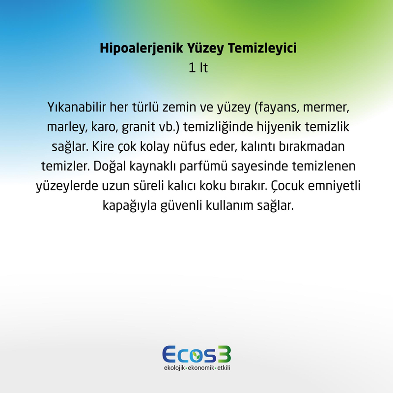 Ecos3 Organik HipoalerjenikTemizleyici 1000 ml