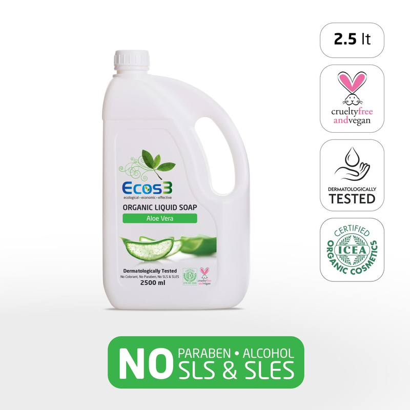 Ecos3 Organik Sıvı Sabun 2500 ml - Aloe Vera