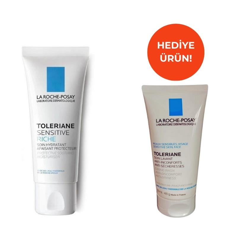 La Roche-Posay Toleriane Sensitive Riche 40 ml + Toleriane Caring Wash 50 ml