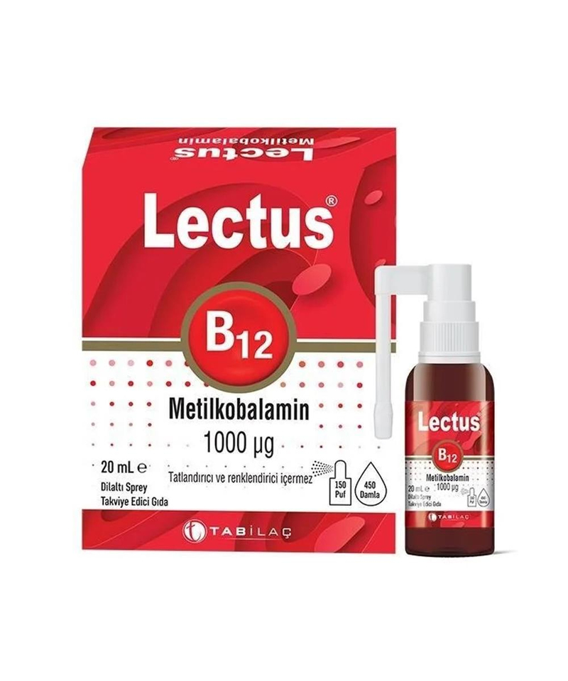 Lectus Metil B12 Dilaltı Sprey 20 ml 1000 Mcg