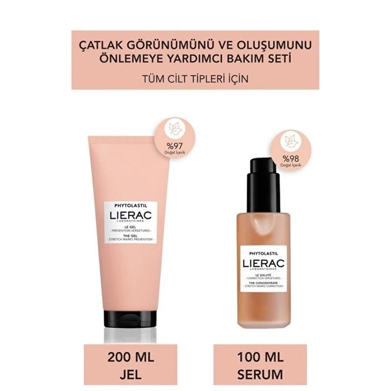 Lierac Phytolastil Çatlak Önleyici Jel 200ML ve Serum 100ML - Bitkisel Çatlak Bakım Seti