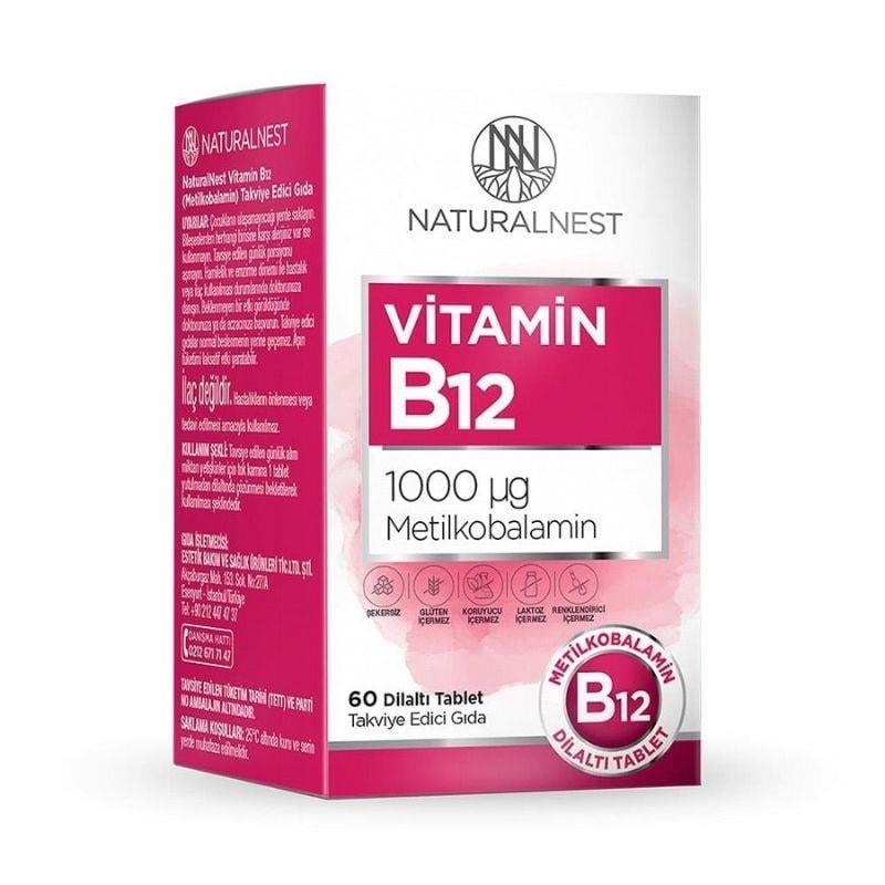 NaturalNest Vitamin B12 Takviye Gıda 60 Tablet