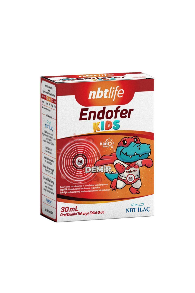 NbtLife Endofer Kids 30ml Damla demir içeren takviye edici gıda