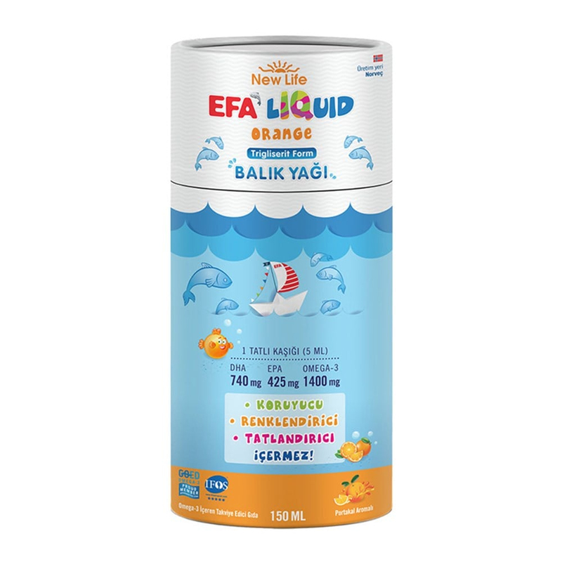 NewLife Efa Liquid Balık Yağı Sıvı 150 ml - Portakal