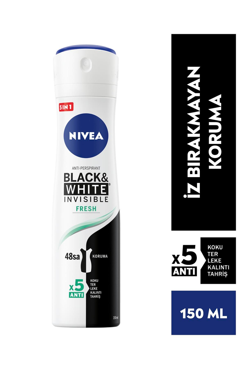 NIVEA Kadın Deodorant Black&White Fresh 150 ml x3