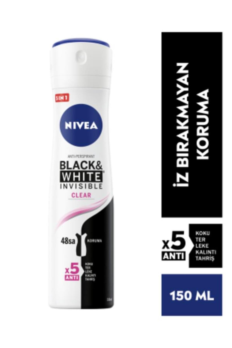 NIVEA Kadın Sprey Deodorant Black & White 150 ml x3