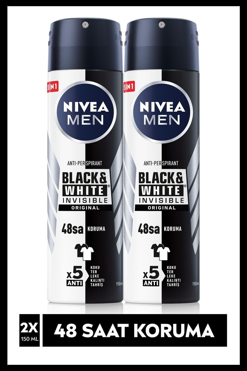 Nivea Men Black&White Erkek Deodorant 150 ml x2