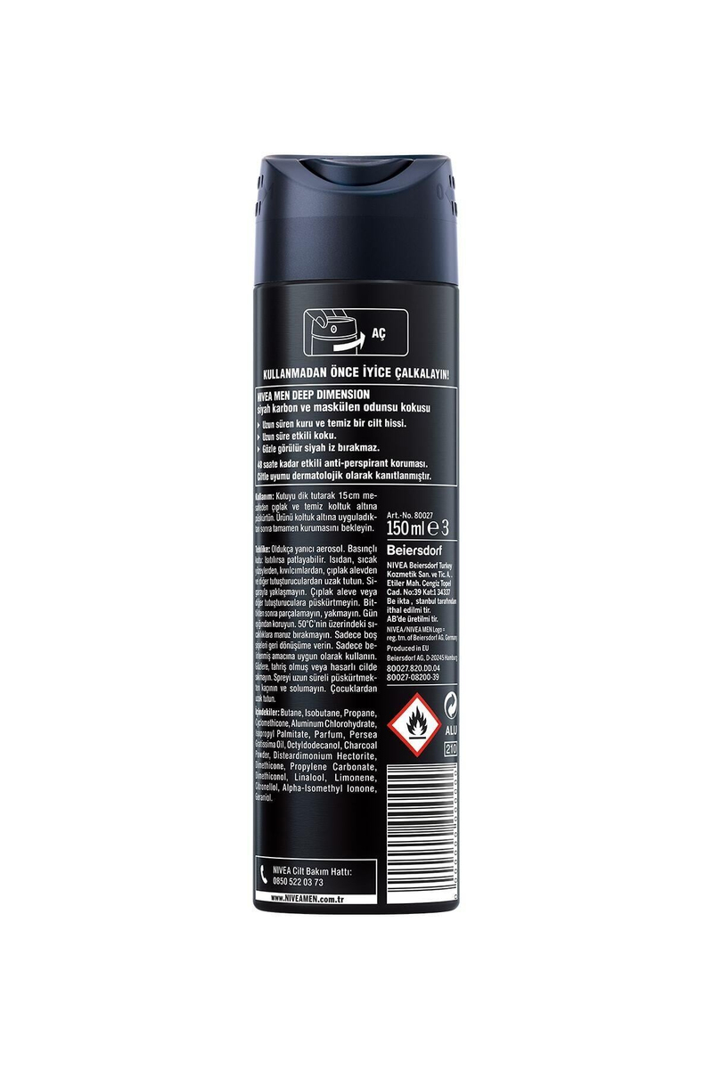 Nivea Men Deep Dimension Erkek Deodorant 150 ml x2