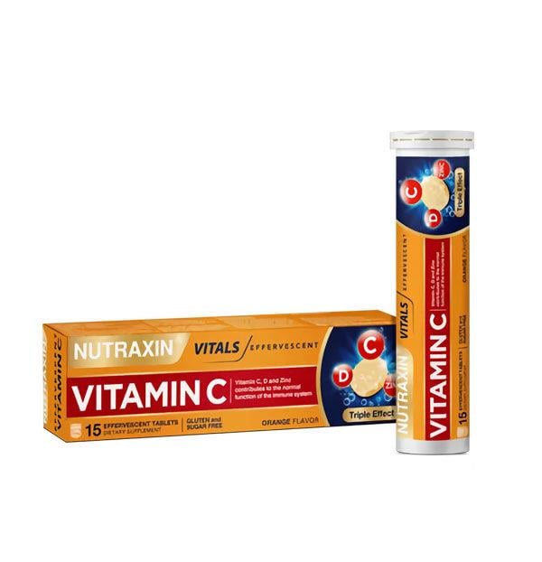 Nutraxin Vitamin C D Zinc 15 Efervesan Tablet