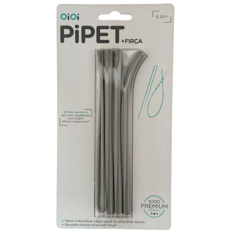 OİOİ Slikon Pipet 3'Lu Fırça Powder Grey