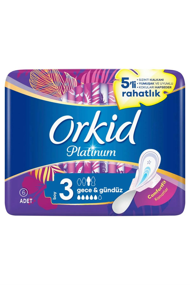 Orkid Platinum Gece&Gündüz 6 Adet Tekli Paket Hijyenik Ped