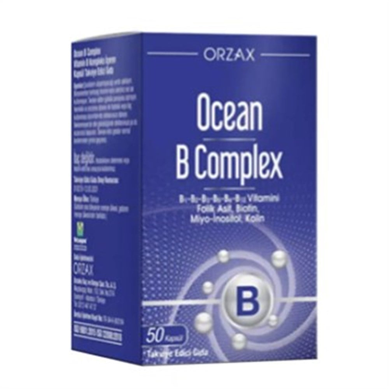 Orzax Ocean B Complex 50 Kapsül Takviye Edici Gıda