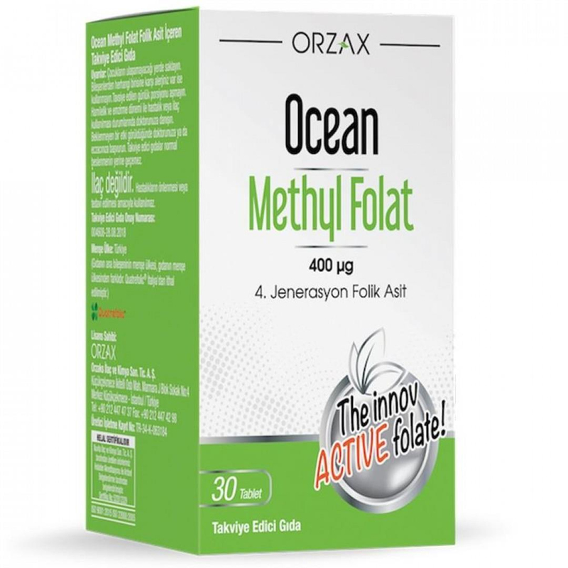 Orzax Ocean Methyl Folat 30 Tablet
