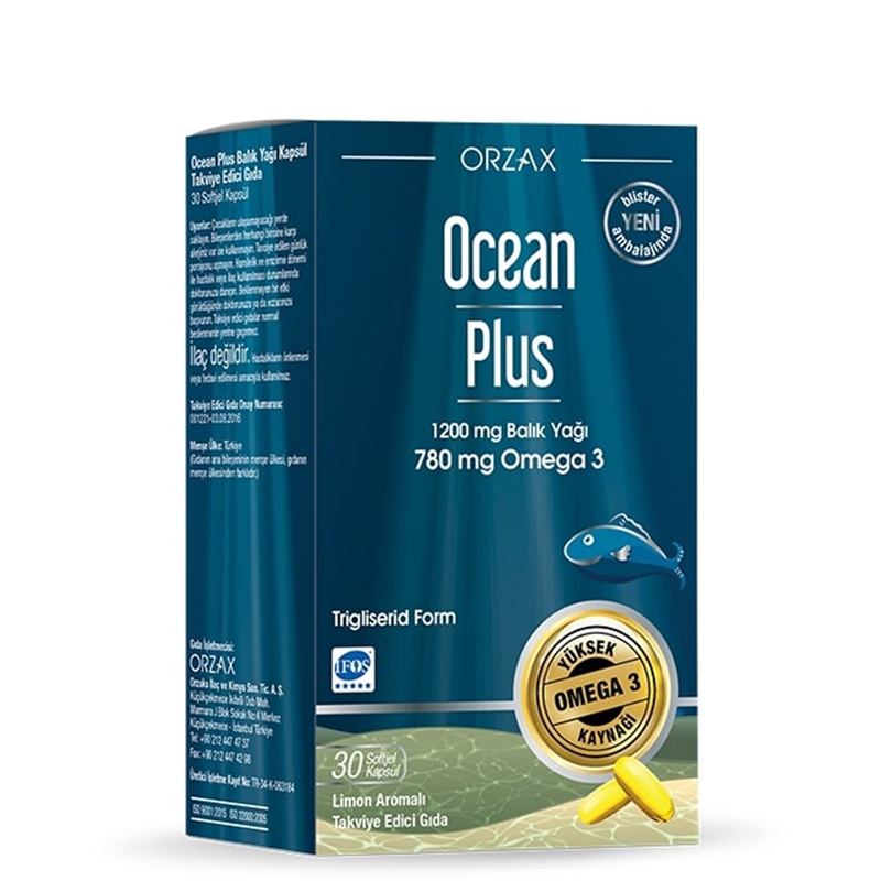 Orzax Ocean Plus 1200 mg 30 Kapsül Balık Yağı