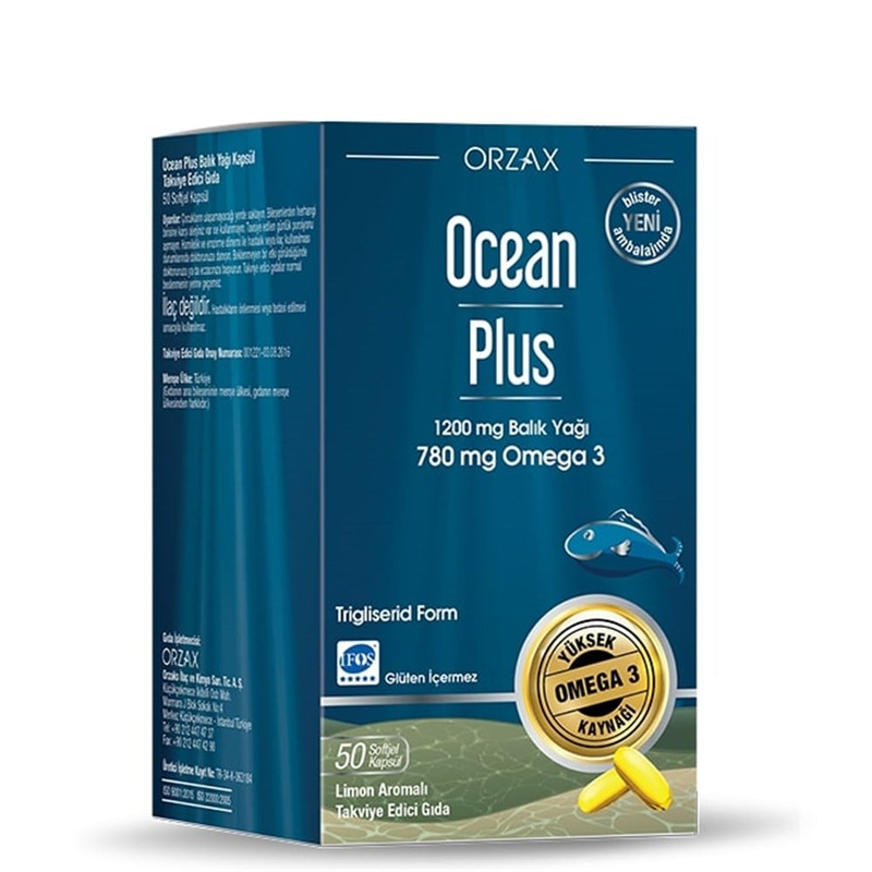Orzax Ocean Plus 1200 mg 50 Kapsül Balık Yağı
