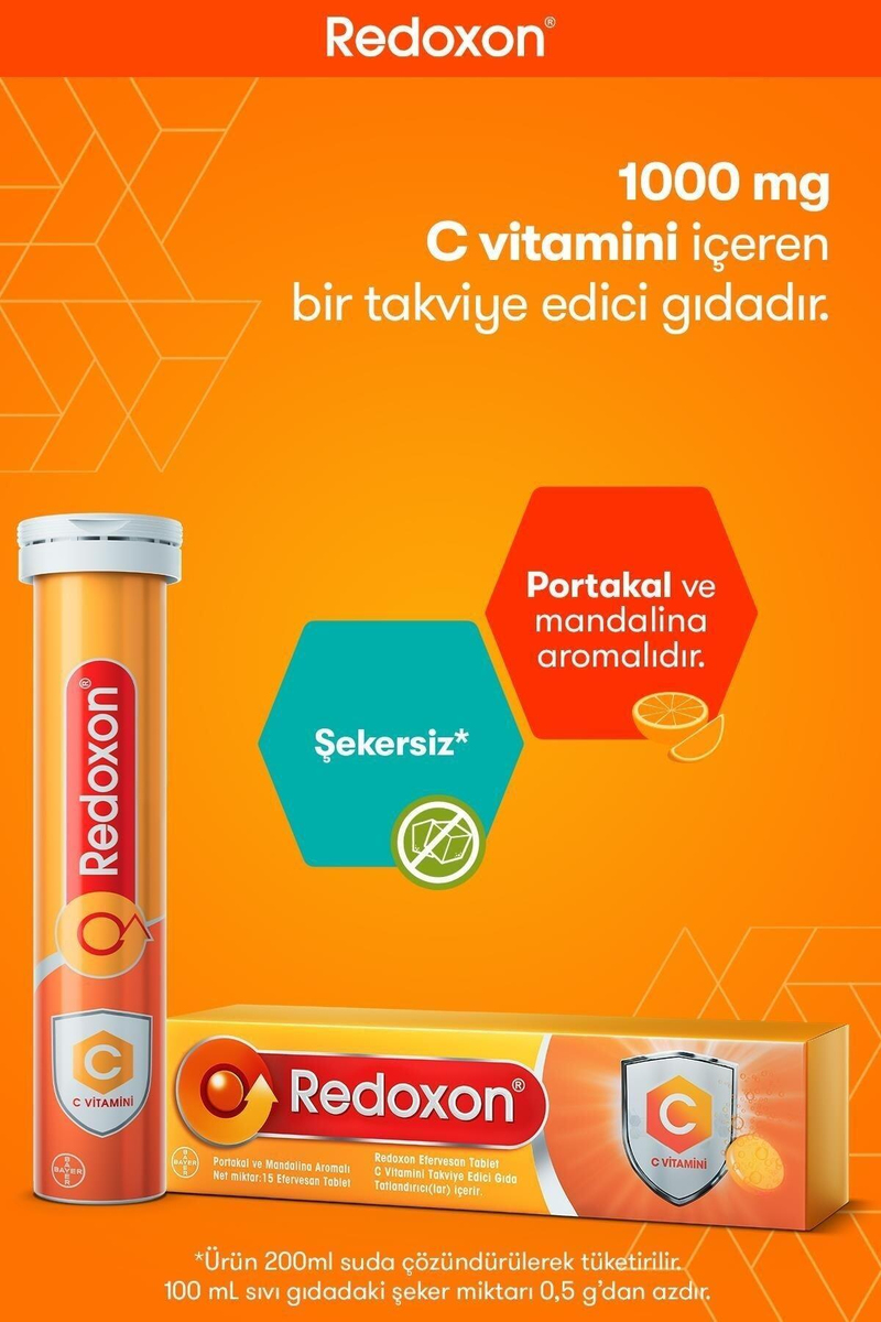 Redoxon Vitamin C 1000 Mg Efervesan 15 Tablet x2