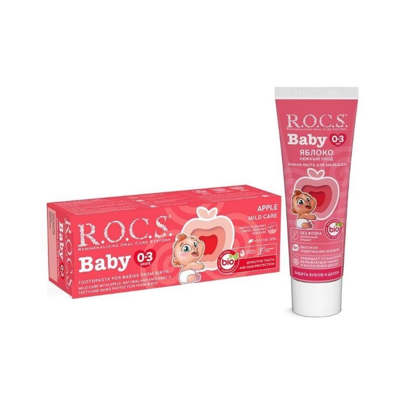 Rocs Baby Elma Püresi Tadında Florürsüz Diş Macunu 35 ml -0-3 Yaş