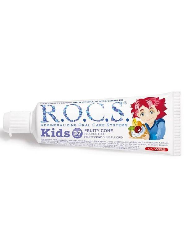Rocs Kids 3-7 Floridsiz Diş Macunu - Meyve Külahı 35ML